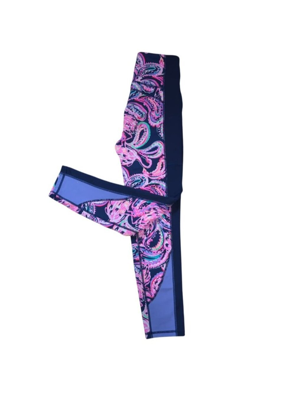 Lilly Pulitzer Luxletic Womens Leggings Size Small Flamingo Paisley Navy Pink.